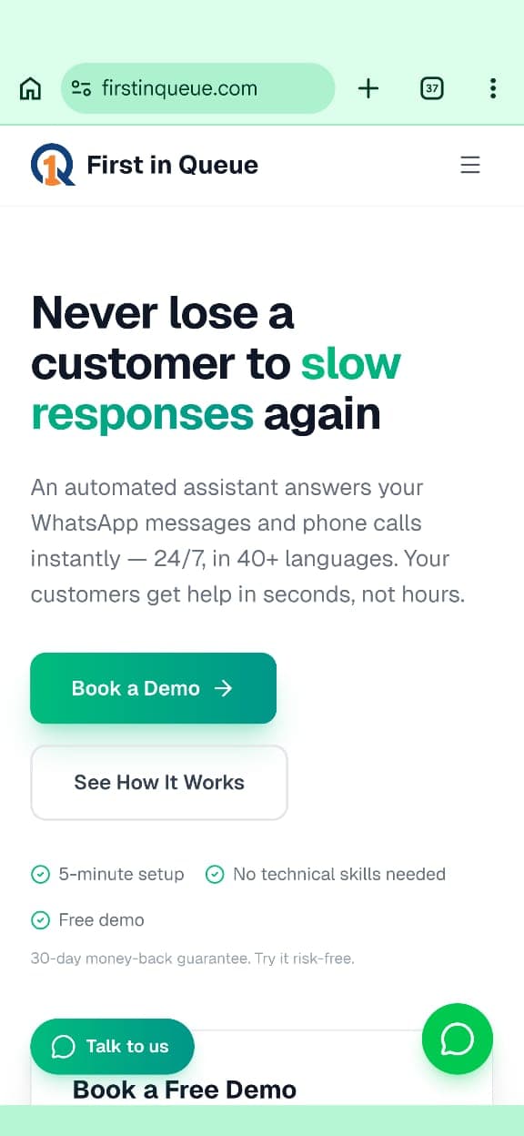 FirstInQueue queue and appointment management app interface screenshot 4